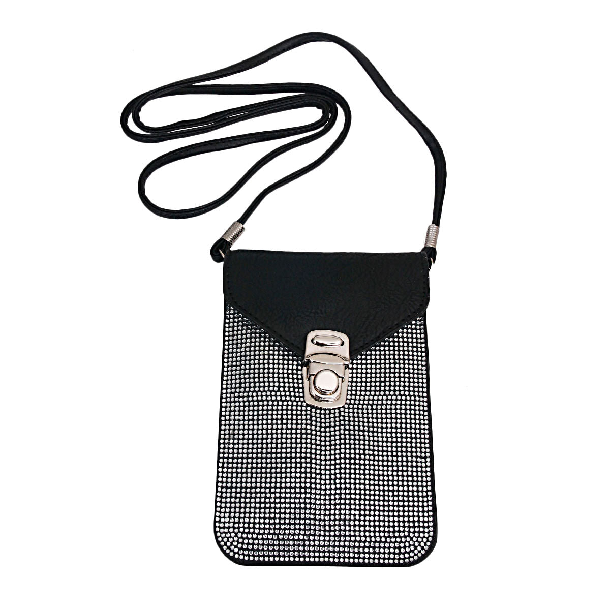 Black Rhinestone Cellphone Wallet