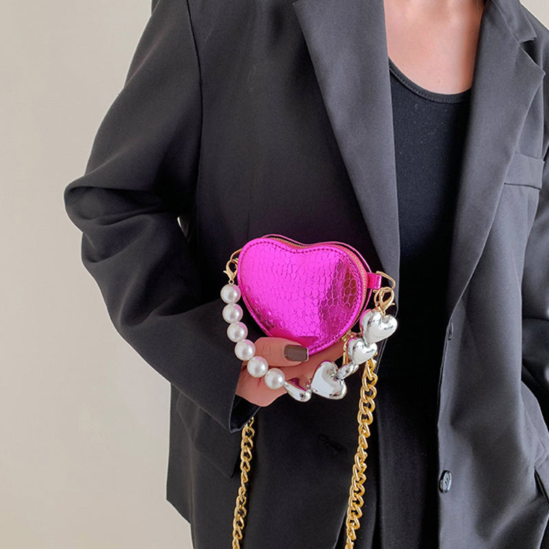 Mini Love-shape Pearls Handbag