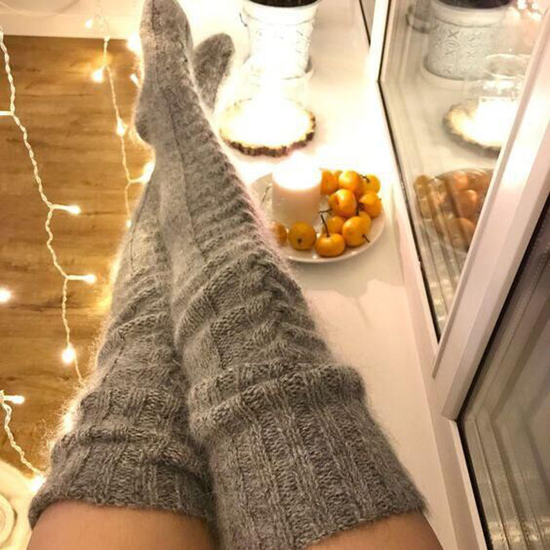 Knee Length Long Tube Knitted Pile Socks