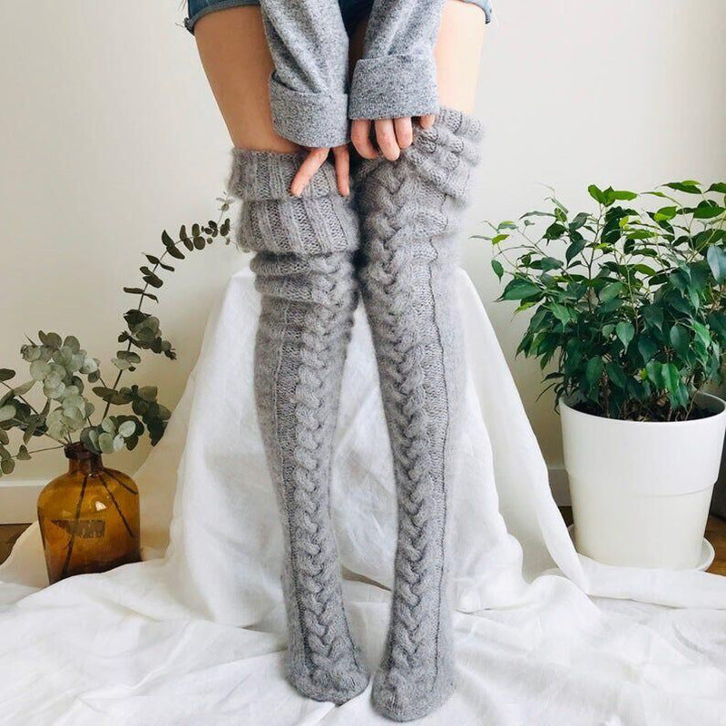 Knee Length Long Tube Knitted Pile Socks