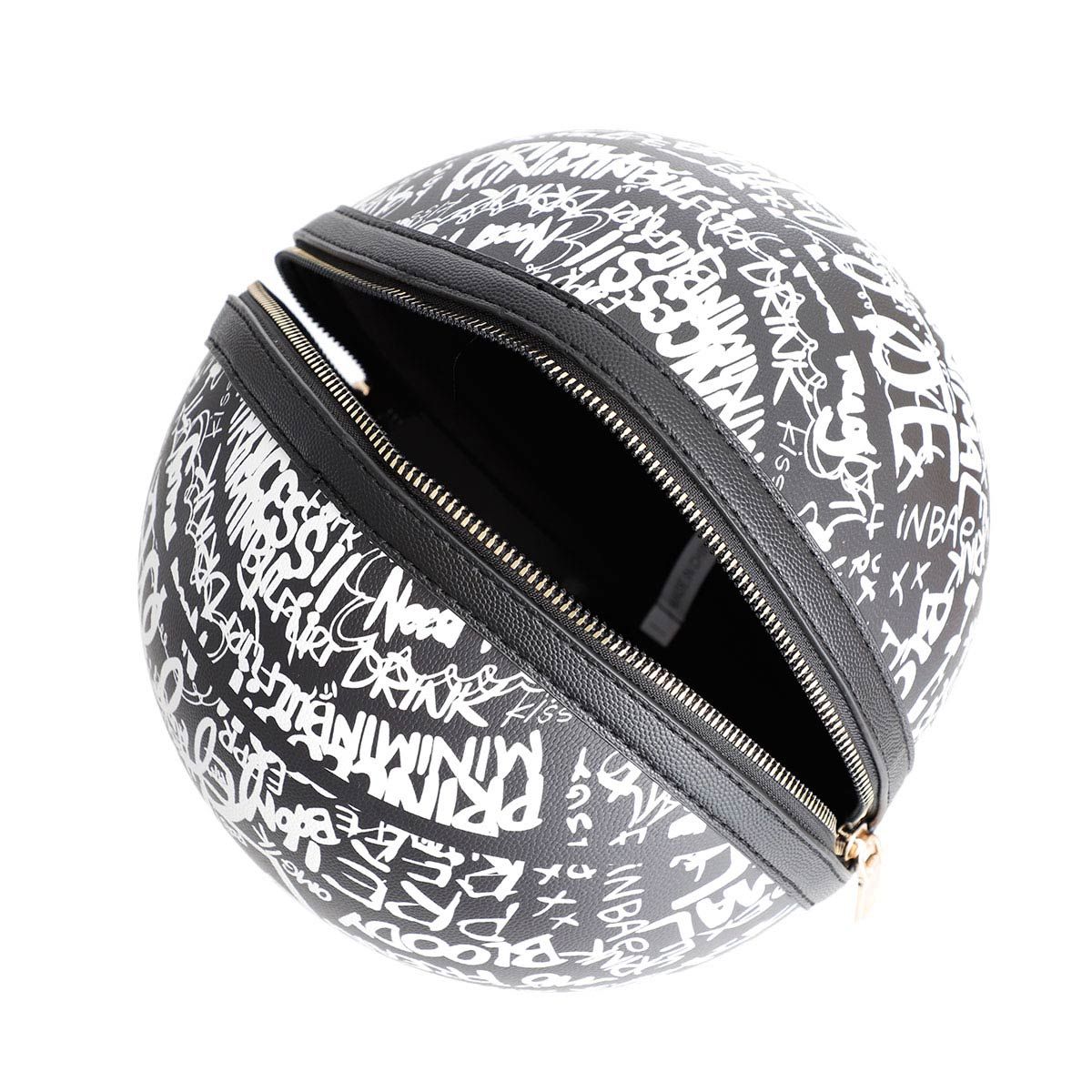 Black and White Graffiti Basketball Bag | | 8.5 Inches