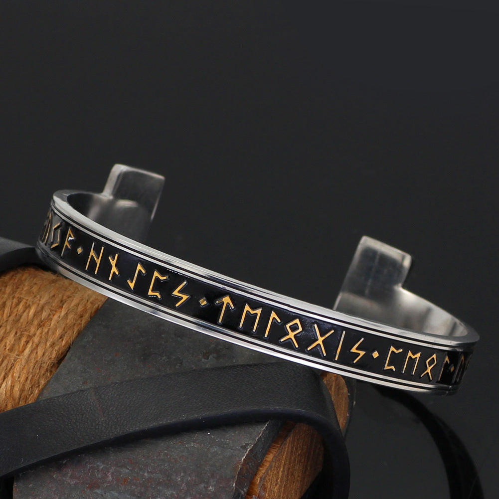 New Titanium Steel Personality Digital Text Bracelet