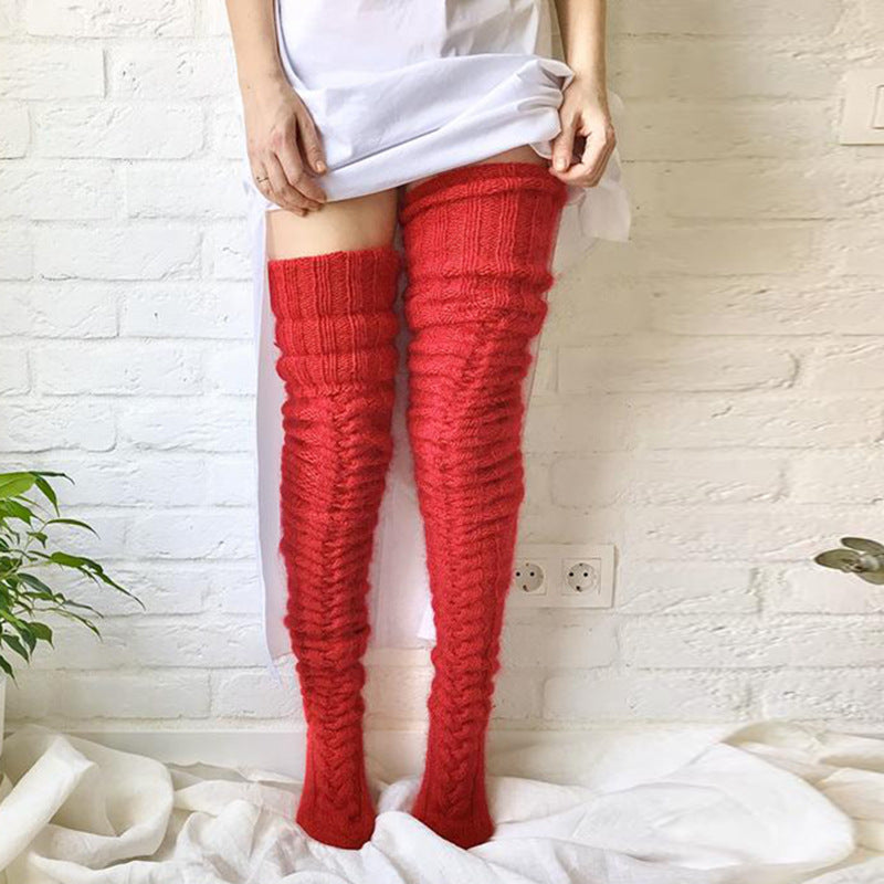 Knee Length Long Tube Knitted Pile Socks