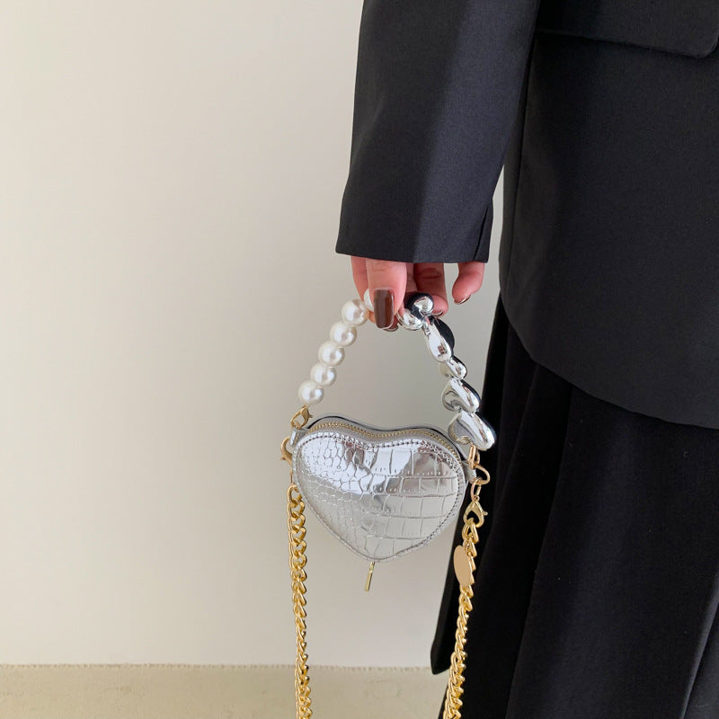 Mini Love-shape Pearls Handbag