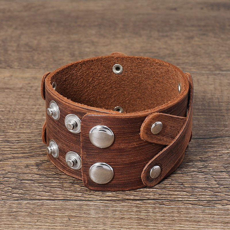 Simple Retro And Old Multi-layer Leather Bracelet