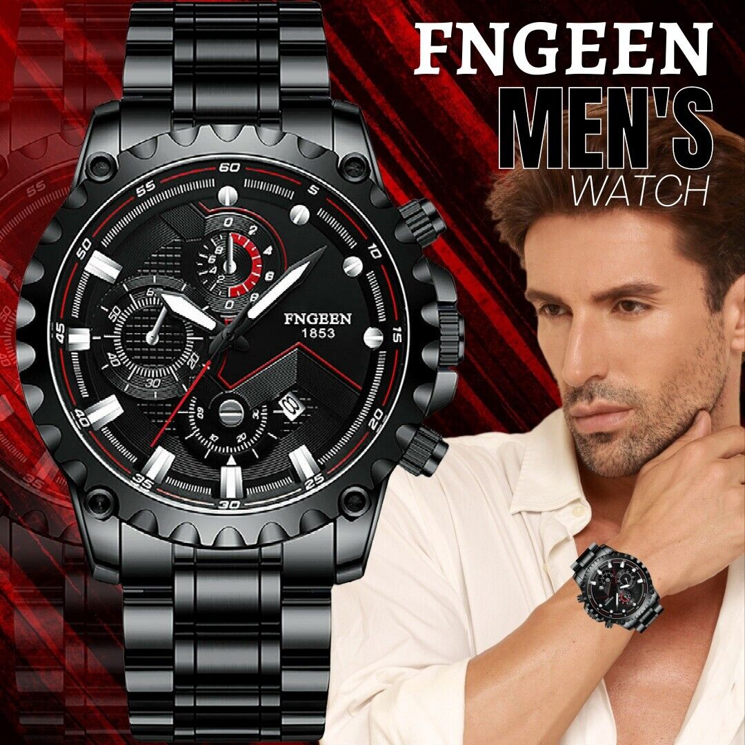 Men's Classic Stainless Steel Quartz Luminous Watch Luxury Wristwatch For MEN