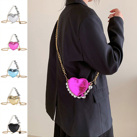 Mini Love-shape Pearls Handbag