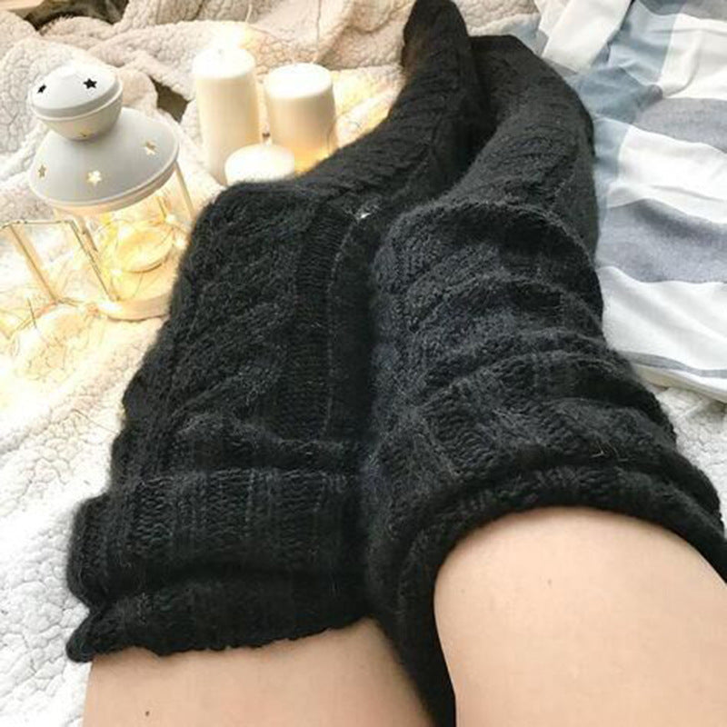 Knee Length Long Tube Knitted Pile Socks