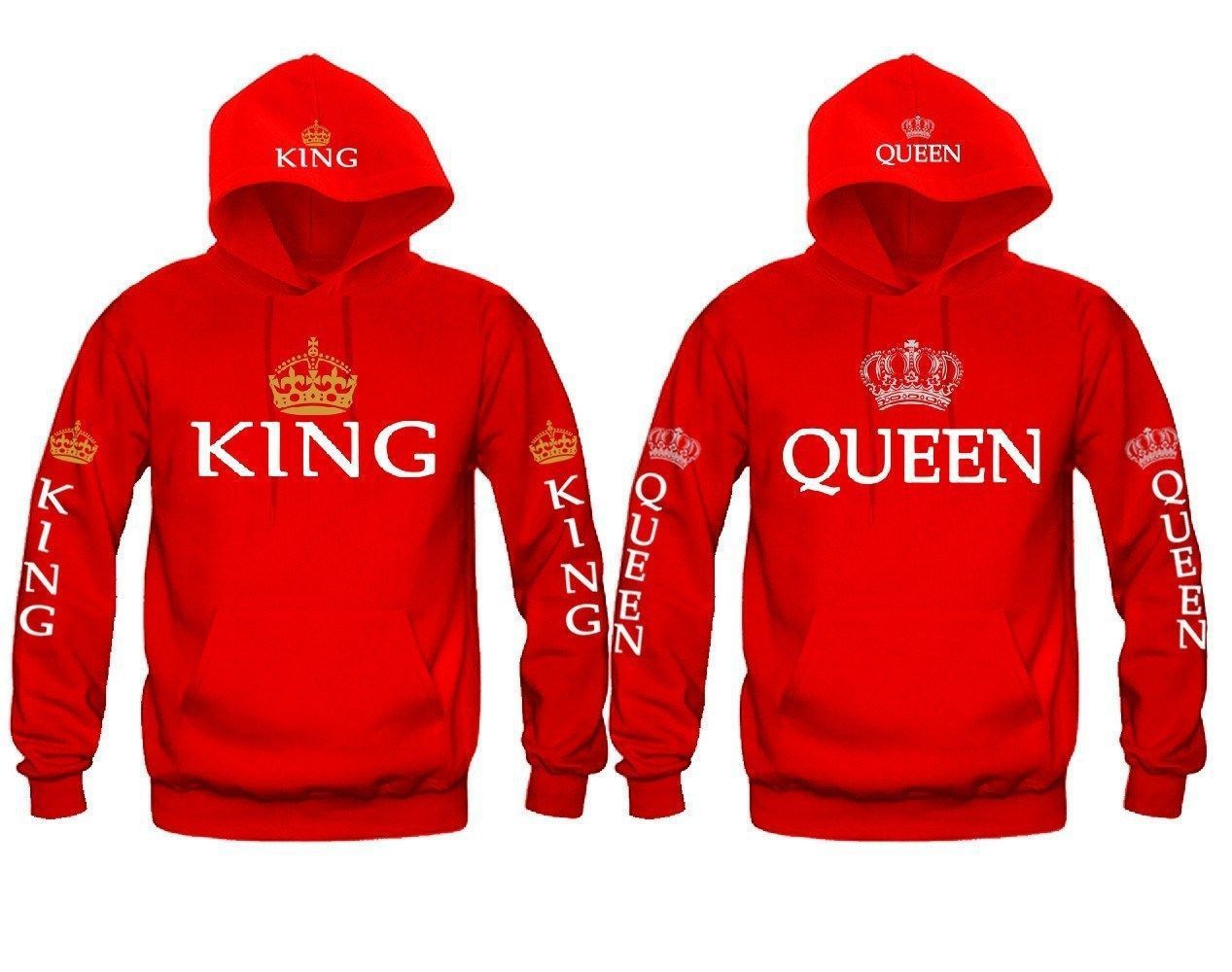 Blue King & Queen Hoodies