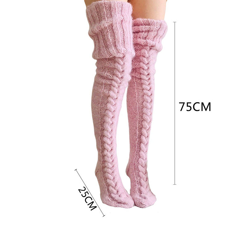 Knee Length Long Tube Knitted Pile Socks