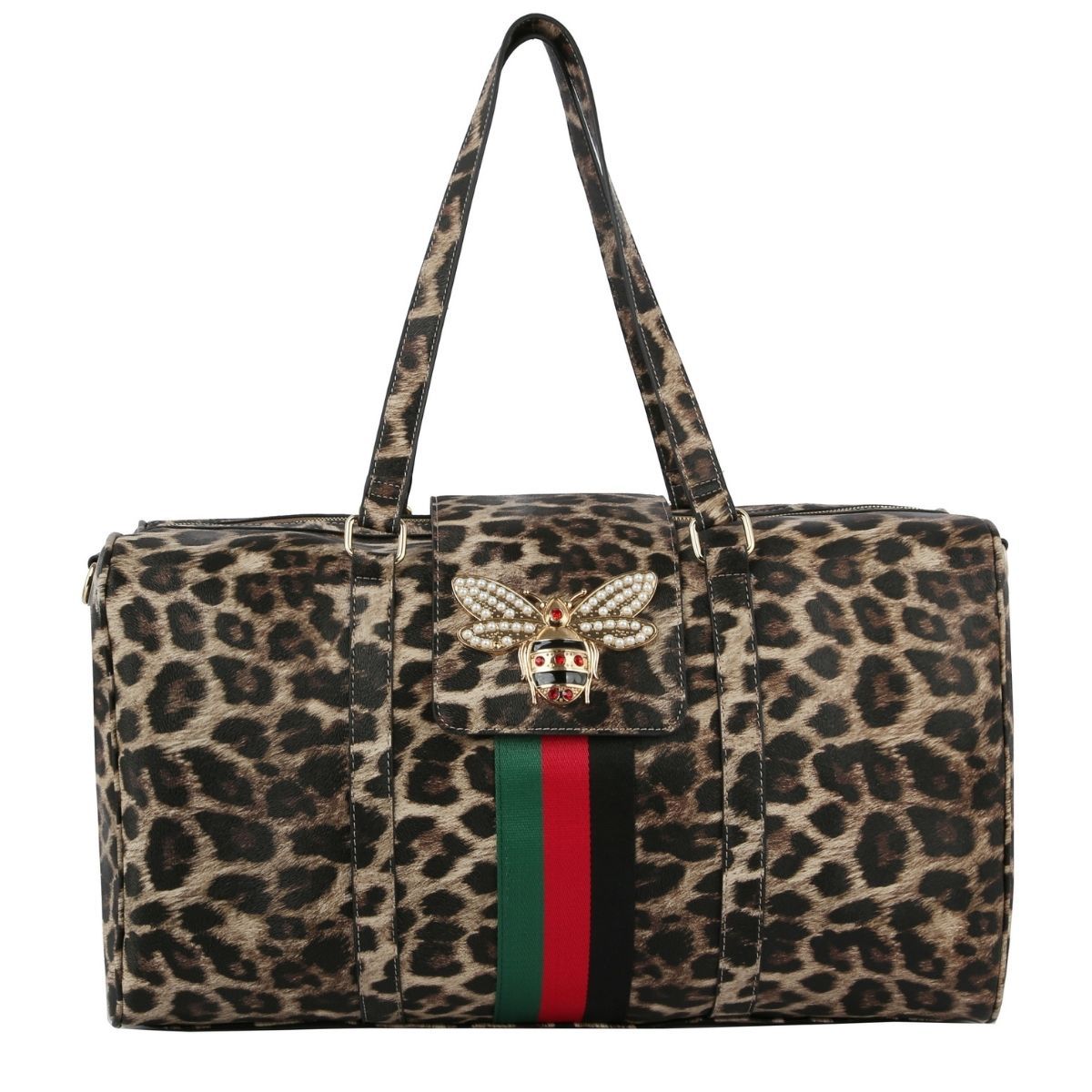 Leopard Print Trolley Weekender Duffel