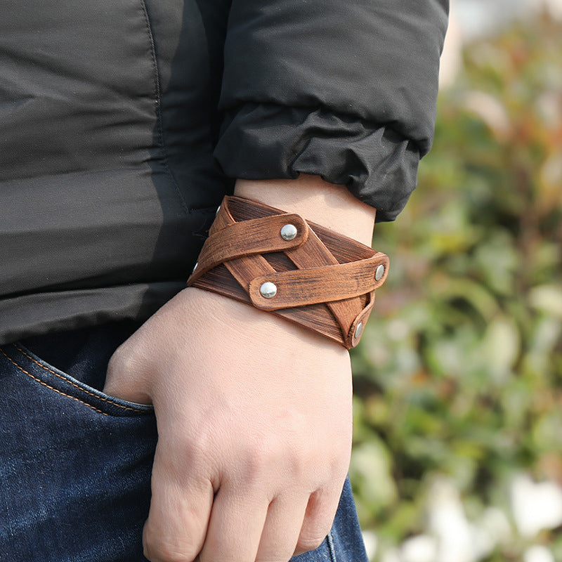 Simple Retro And Old Multi-layer Leather Bracelet