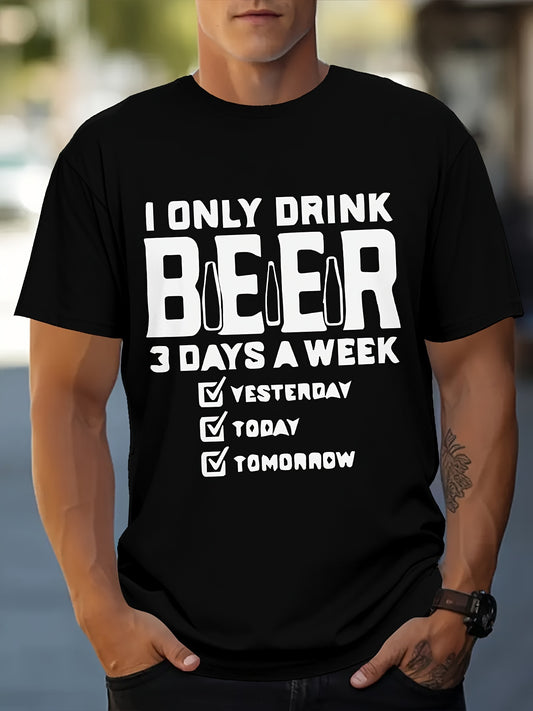 Men's Beer Patterned Printed T-shirt