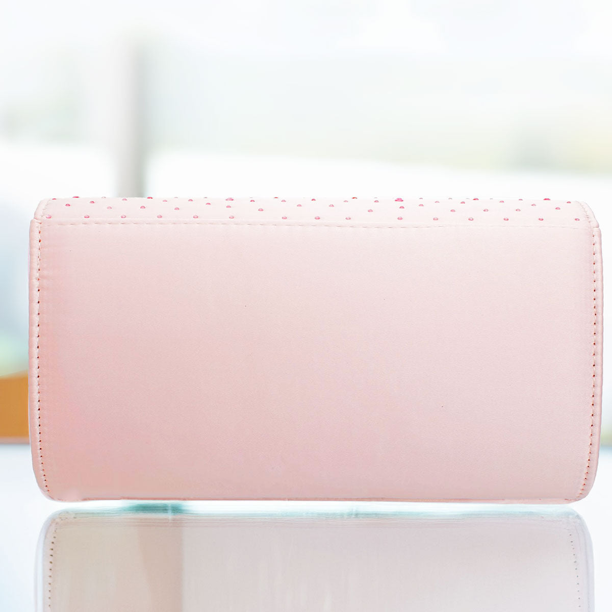 Clutch Pink Stone Satin Flap Handbag for Women