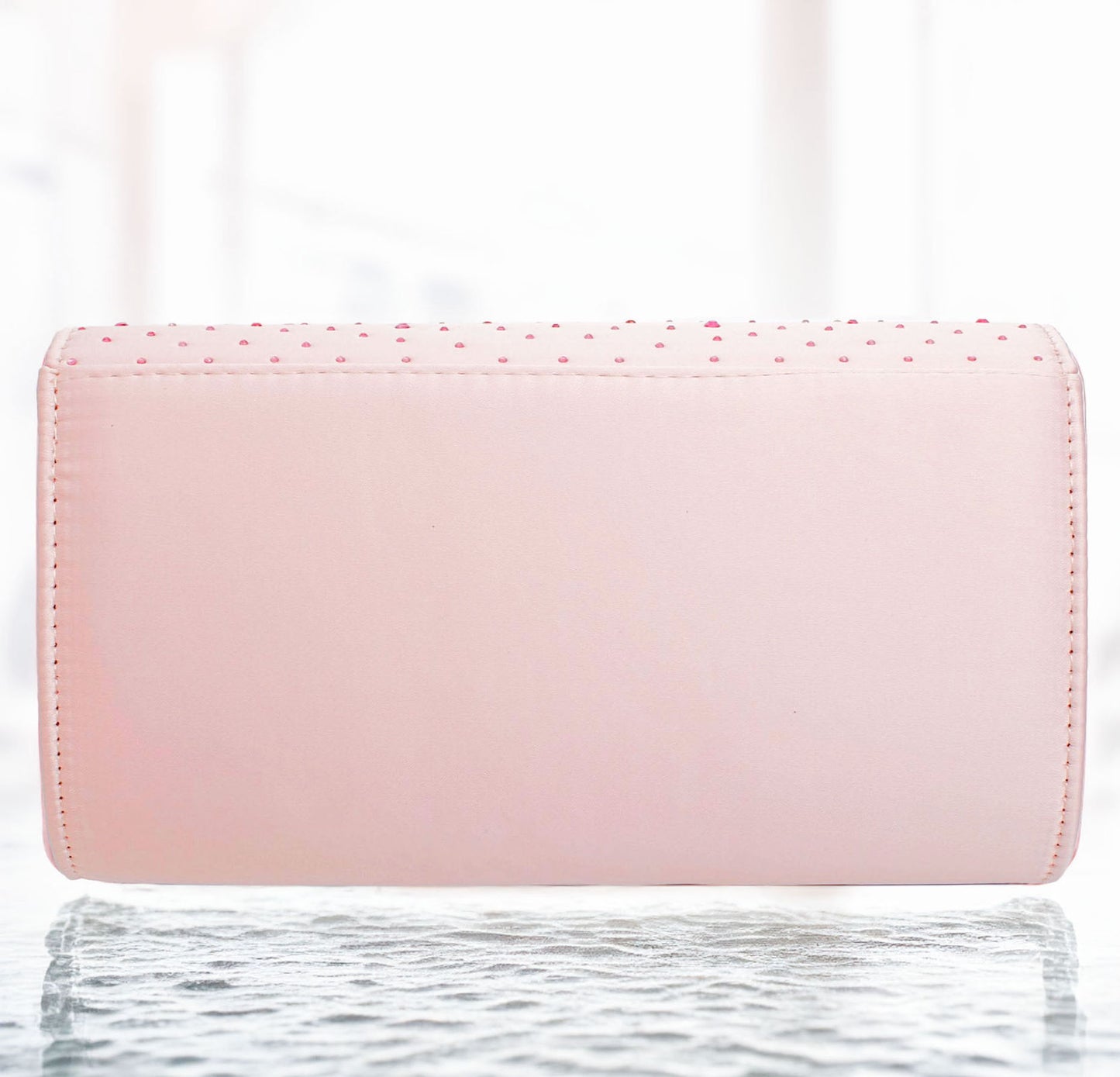 Clutch Pink Stone Satin Flap Handbag for Women