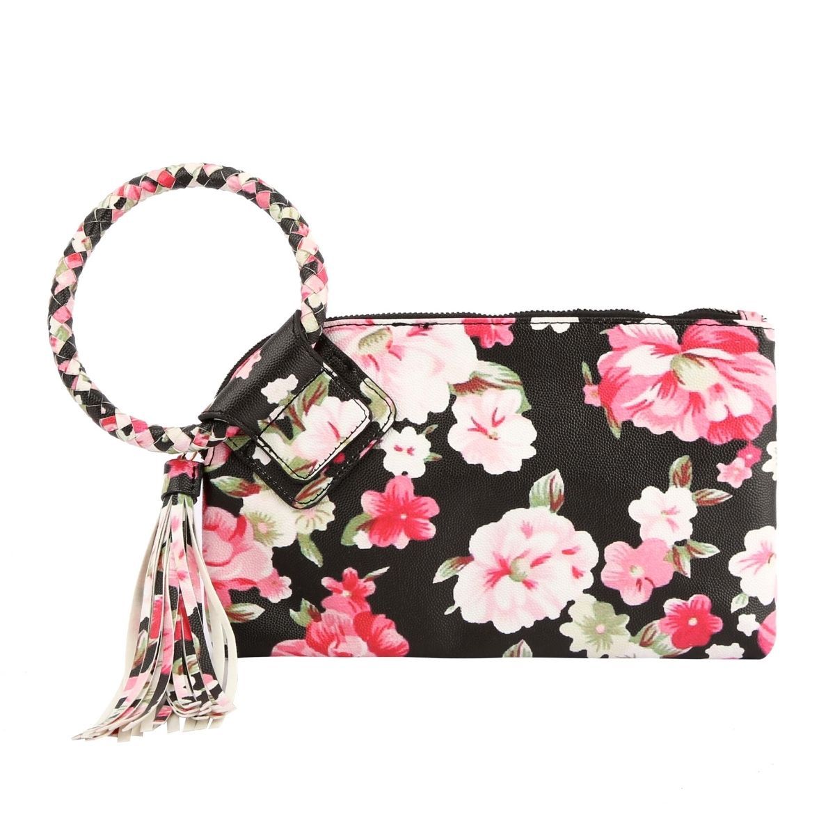 Black Floral Bangle Clutch