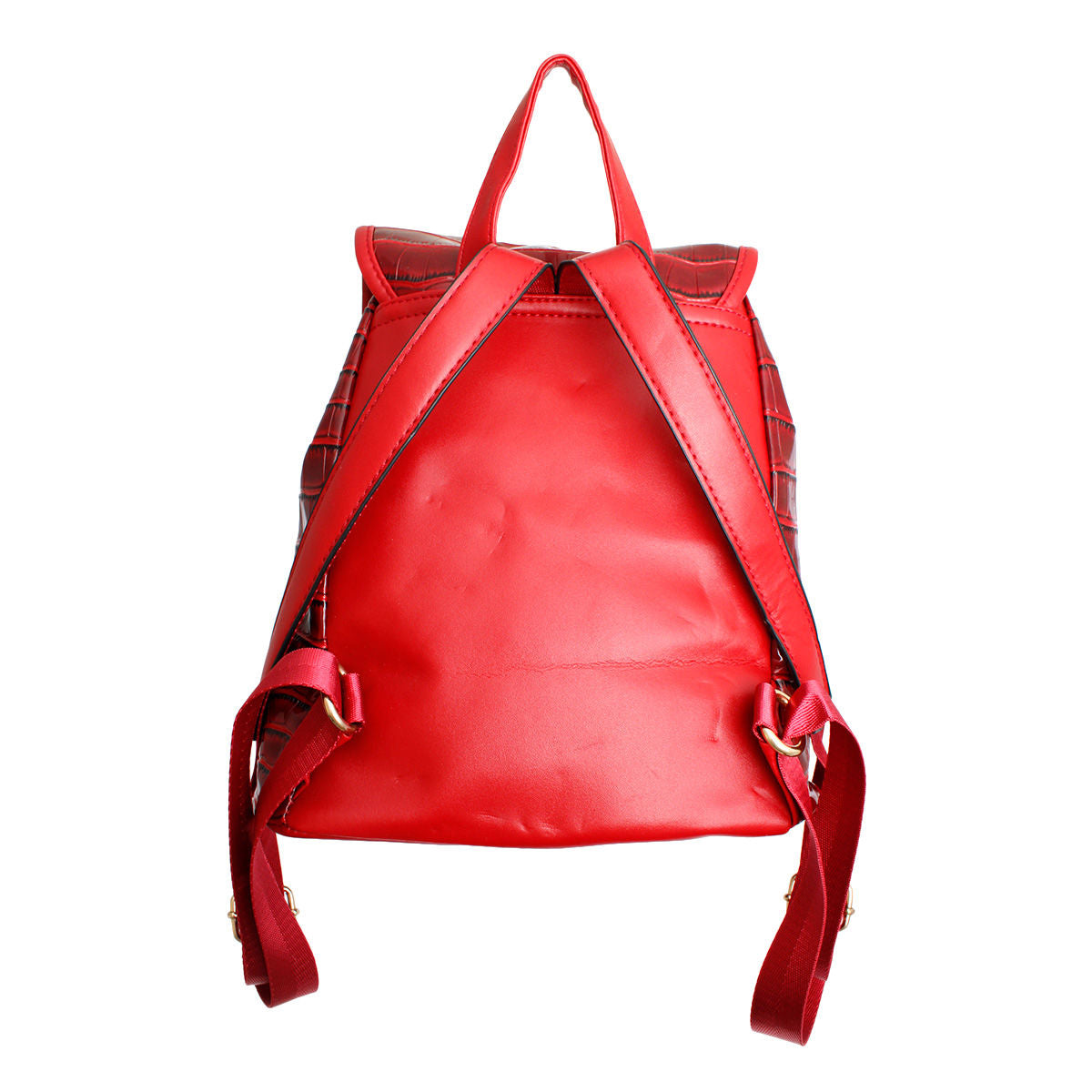 Backpack Red Croc Flap Bag Set for Women