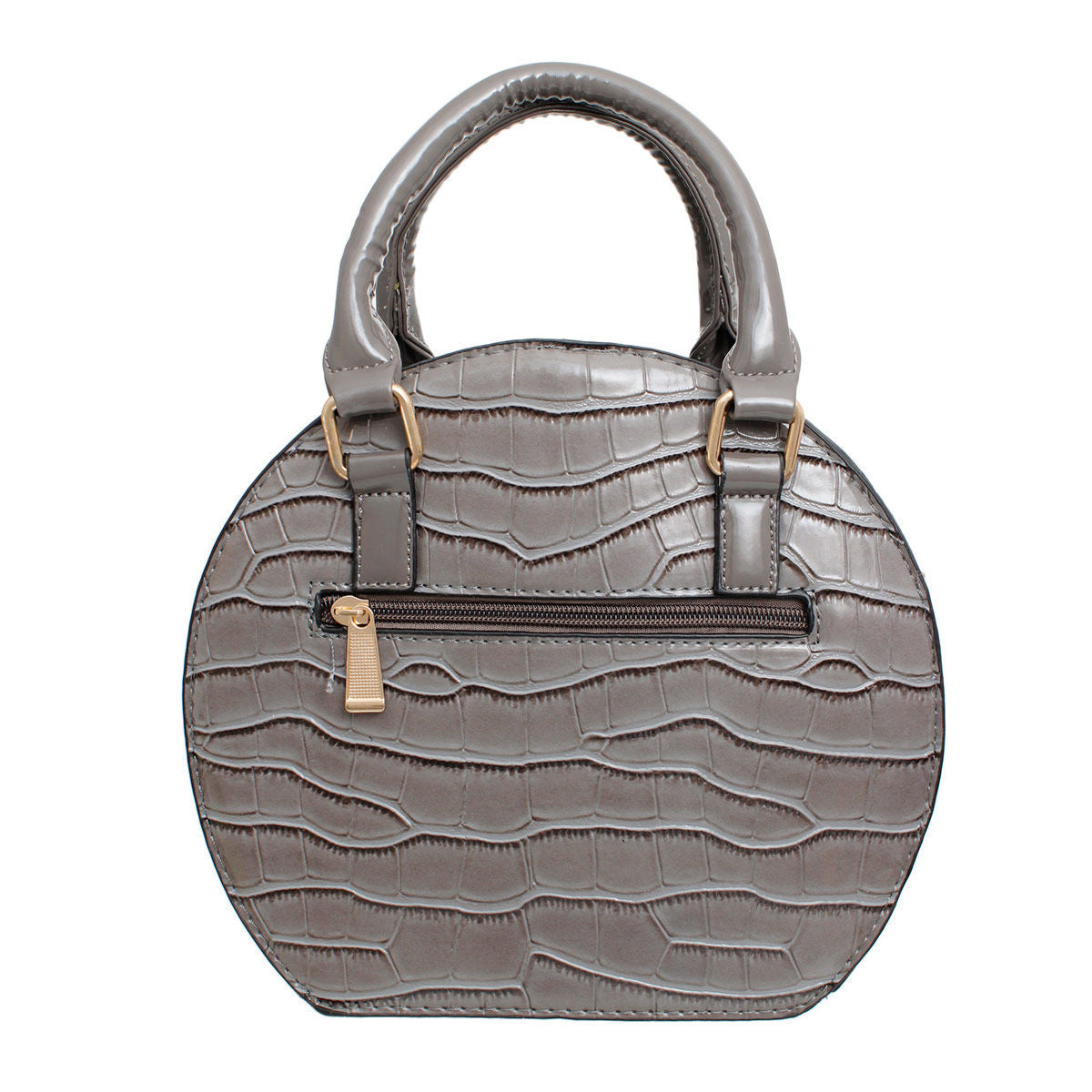 Handbag Round Grey Flower Croc Bag for Women