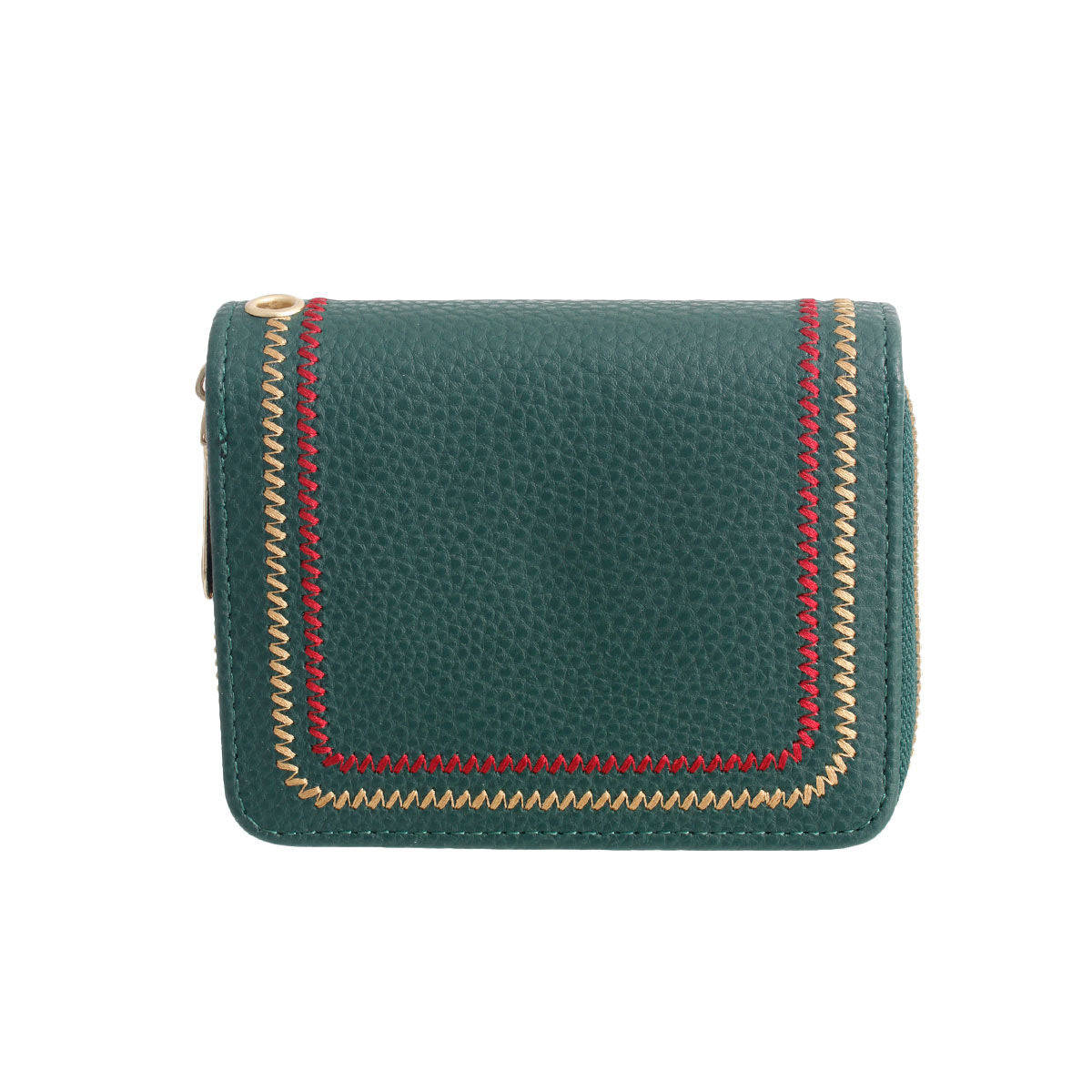 Green Stitched Bifold Wallet