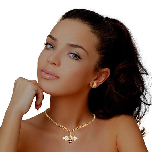 Bee Gold Curb Chain Necklace
