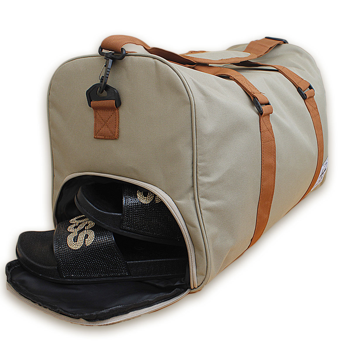 Light Brown Oxford Duffel Travel Bag