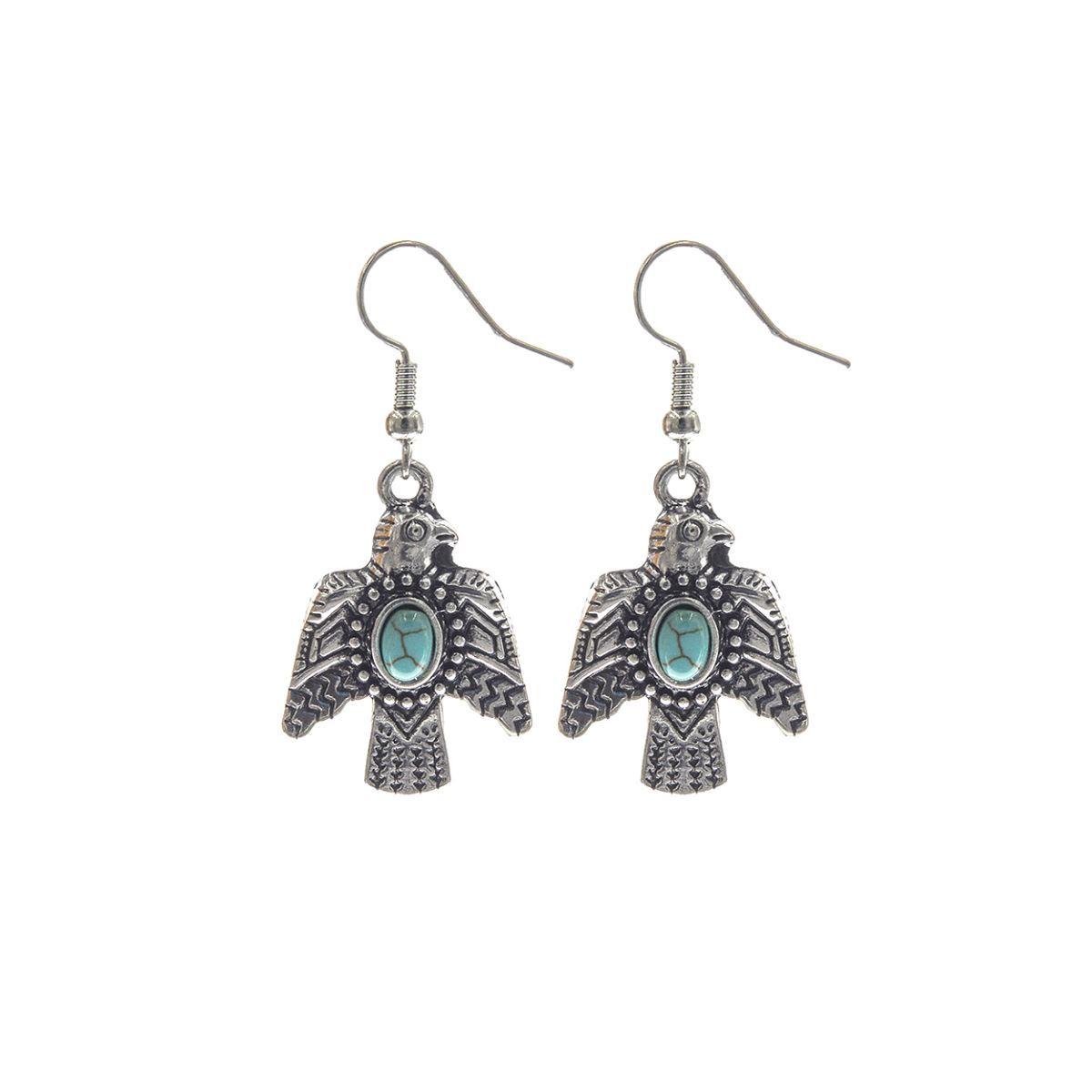Burnished Silver Thunderbird Earrings