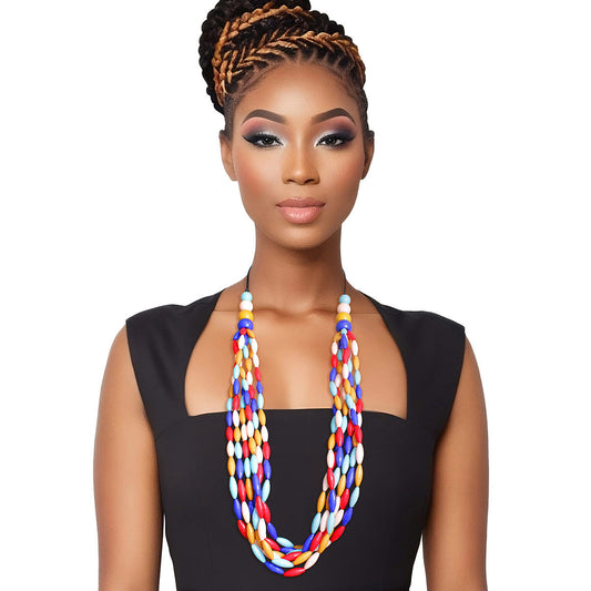 Long Multi Color Toggle Necklace