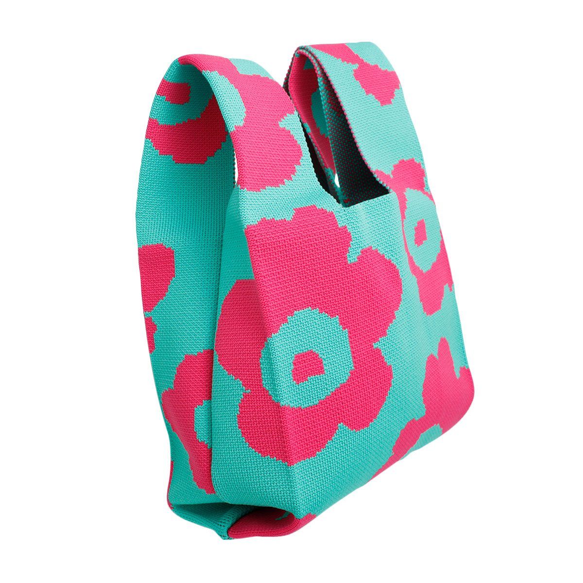 Purse Pink Green Flower Handbag For Women