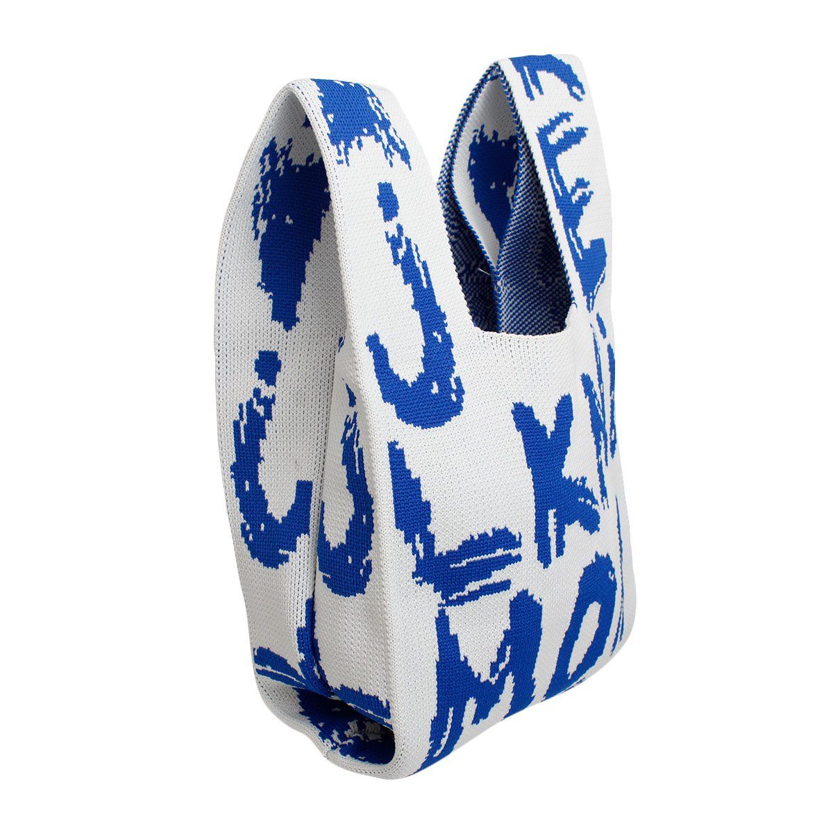 Purse Blue White Graffiti Handbag For Women
