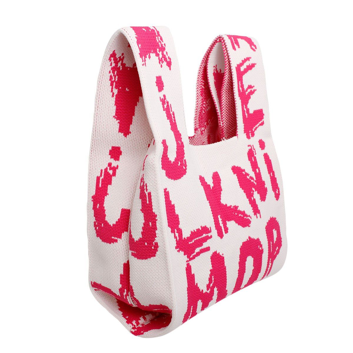 Purse Pink White Graffiti Handbag For Women