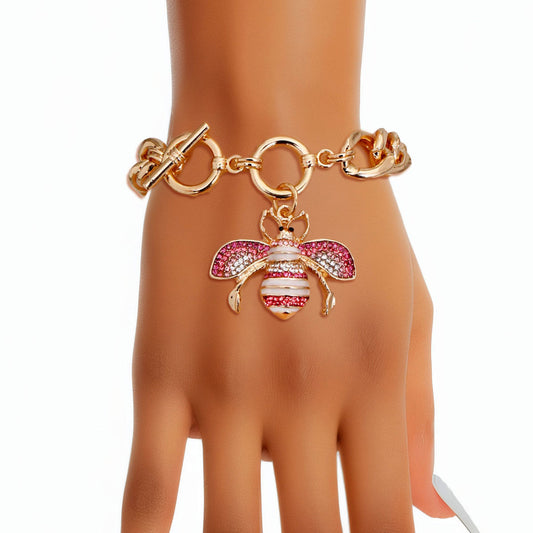 Designer Style Pink Bee Bracelet