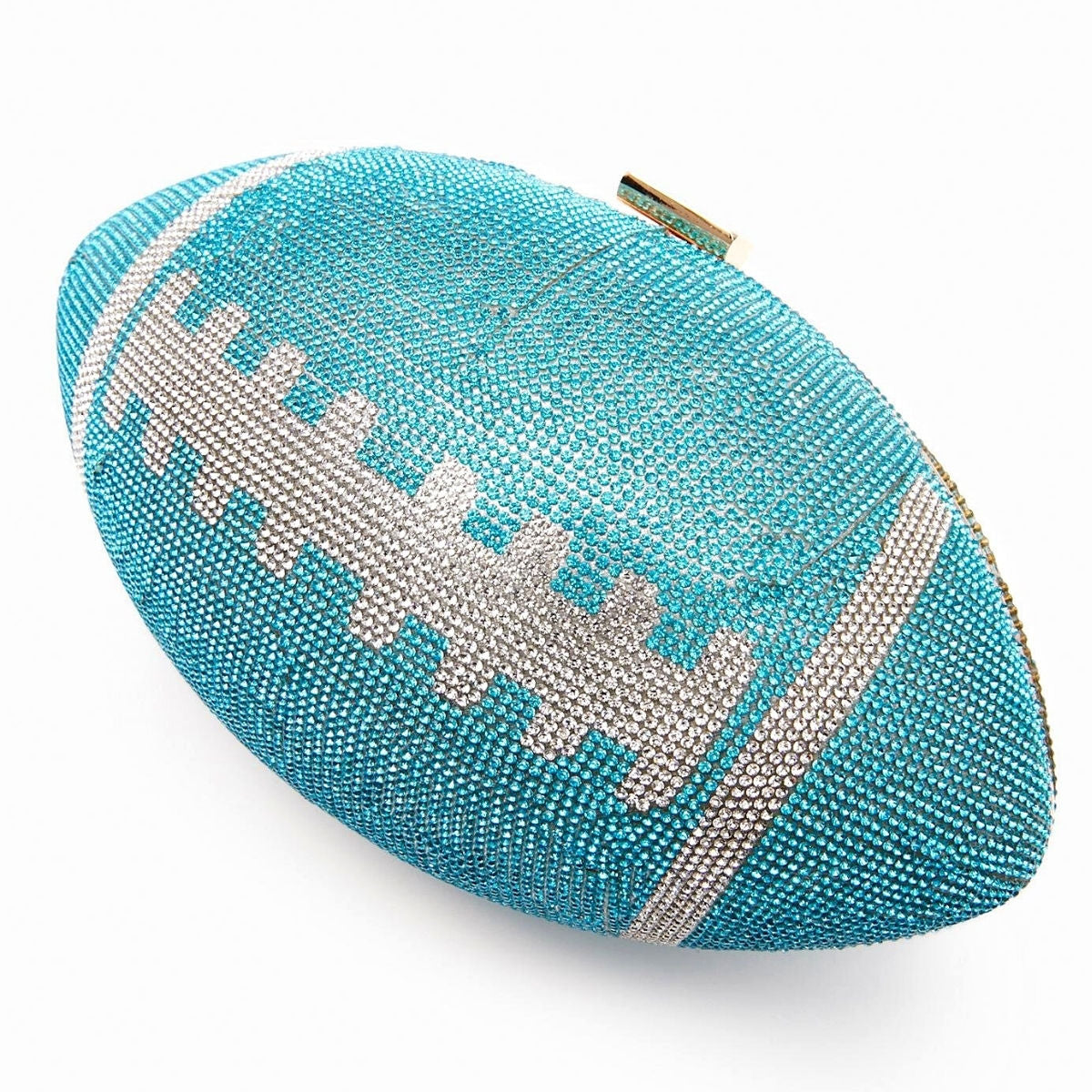 Turquoise Bling Football Clutch