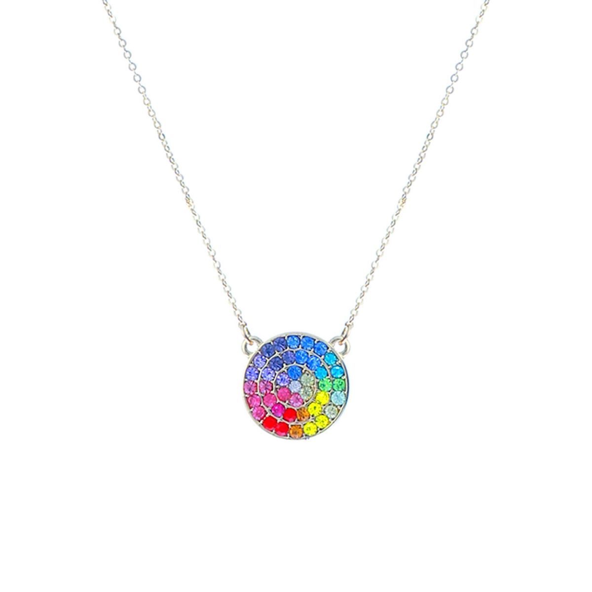 Rainbow Circle Gold Chain Necklace