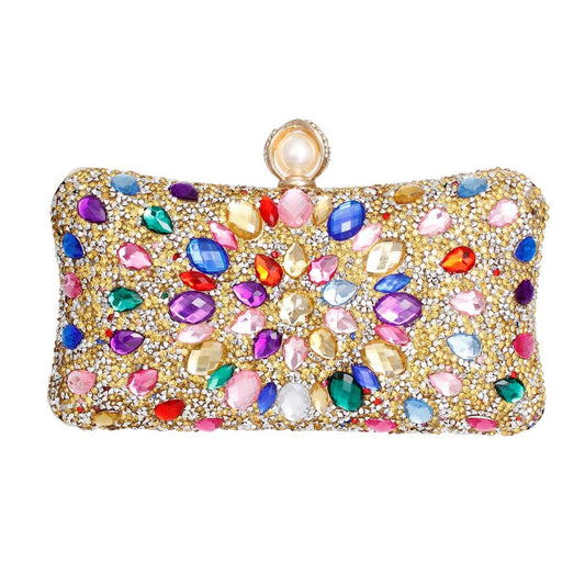 Clutch Colorful Crystal Hard Case Clutch for Women