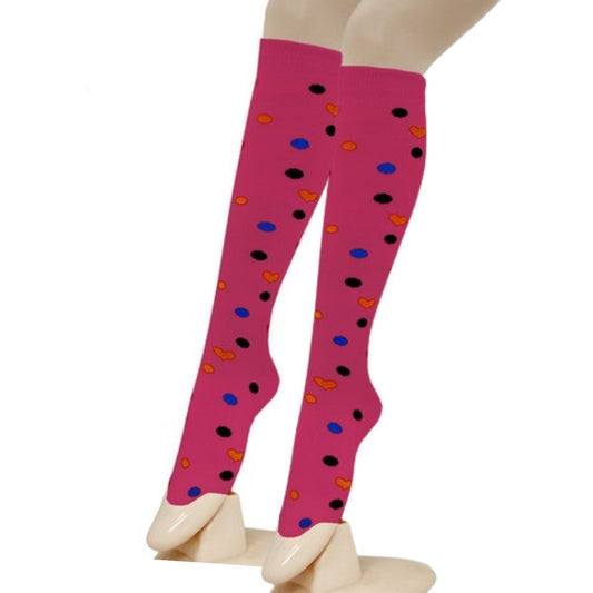 Pink Hearts and Spots Knee Socks