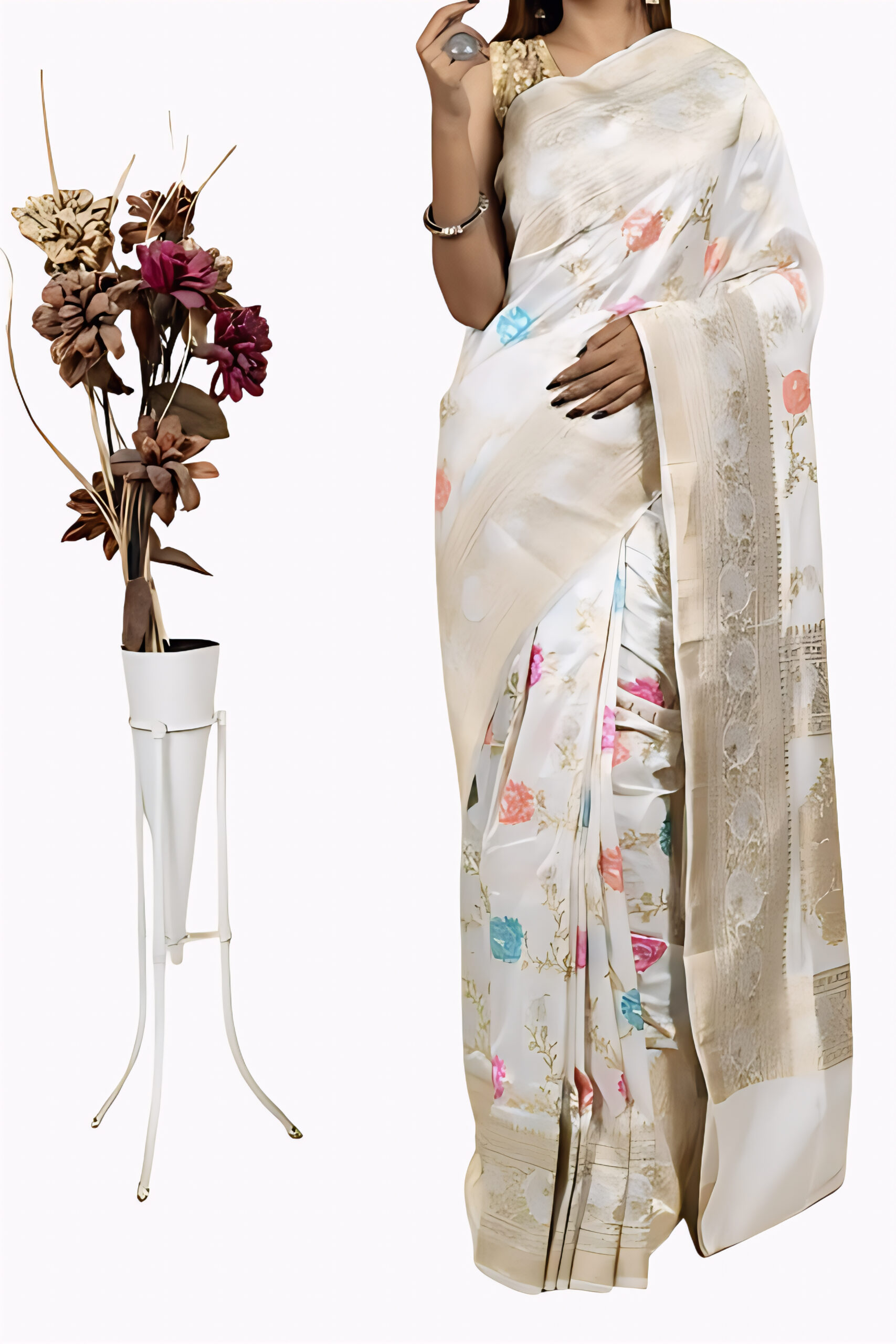 Premium Hand-Woven Banarasi Silk Saree with Zari Work