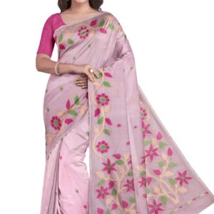 Traditional Hand-Woven Silk Jamdani Saree