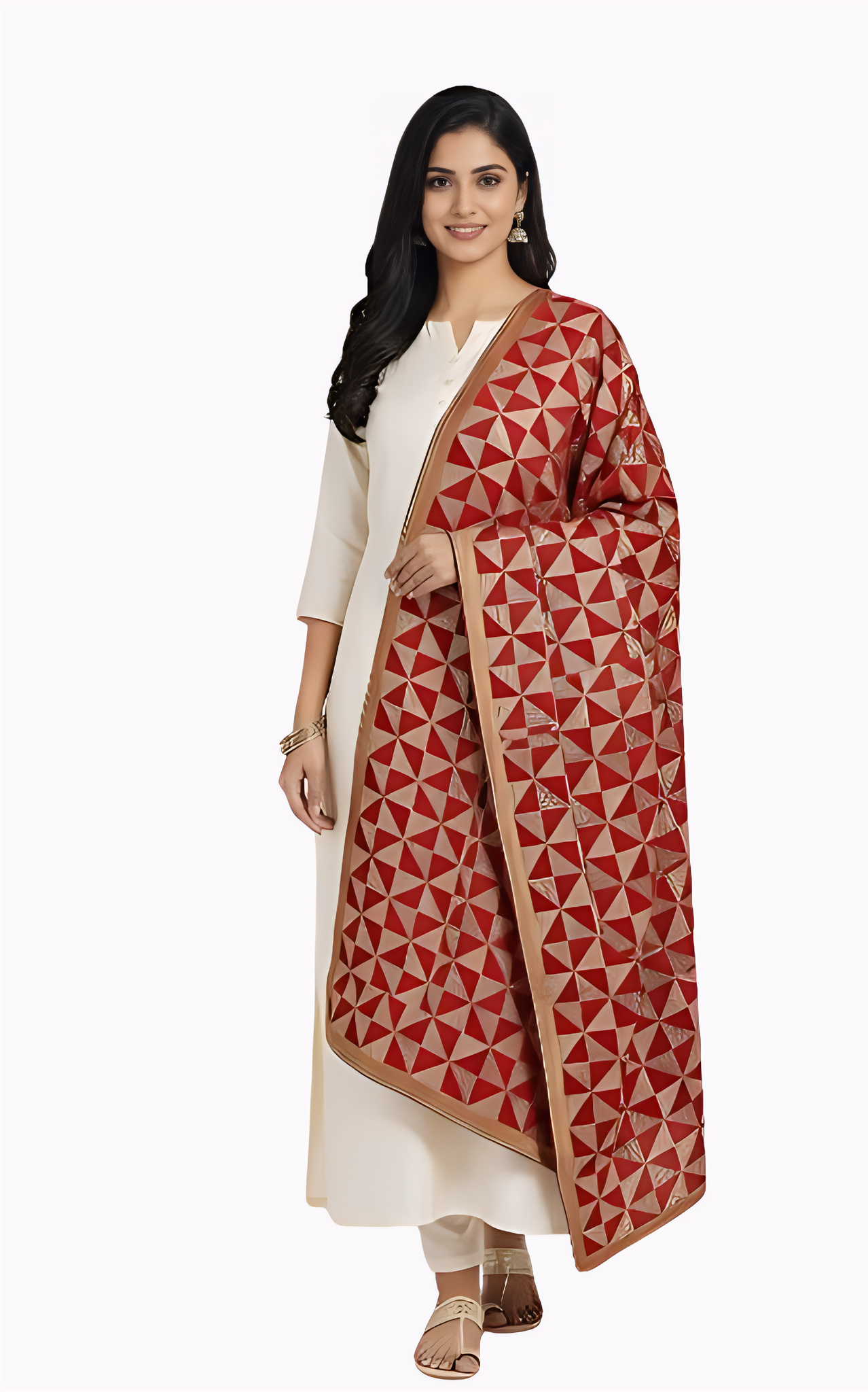 Traditional-Punjabi-Phulkari-Dupatta-with-Silk-Thread