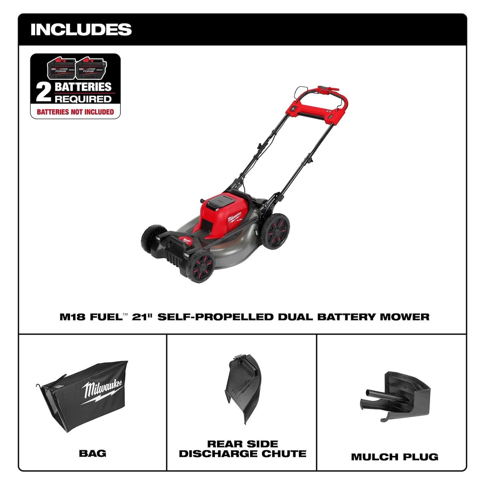 Milwaukee 2823-22HD M18 FUEL Self-Propelled Dual Battery Mower Kit - Image 4